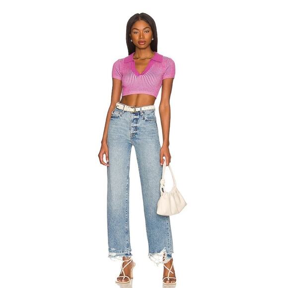 Lovers & Friends Ryan High Rise Straight Leg Jeans In Cascade Blue Size 25 - Picture 1 of 16